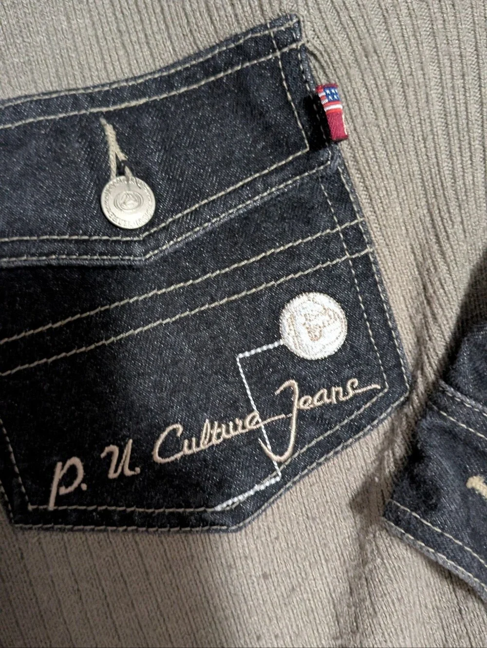 VTG Urban Culture Propain Denim Jacket Mens XL Two-piece Tone Y2k
